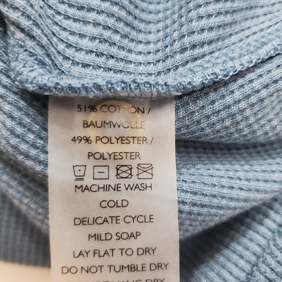 Peruvian Connection Waffle Henley Maxi Dress Steel Blue Casual NWT Size Large - Picture 7 of 10